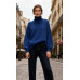 Pull à Col Roulé Oversize en Tricot Bleu