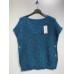 Pull sans manches femme en maille bleu