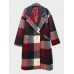Manteau long à carreaux femme